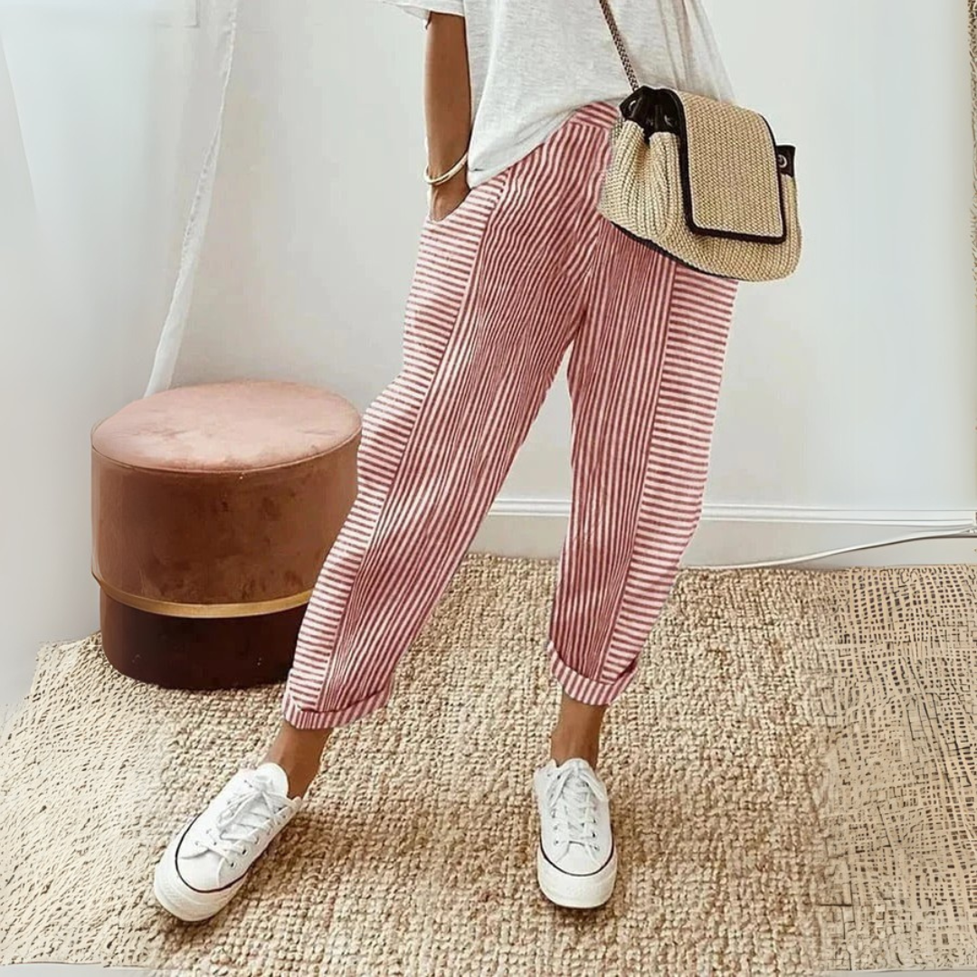 Fashionable Stripe Women's Trousers - Luxivelle