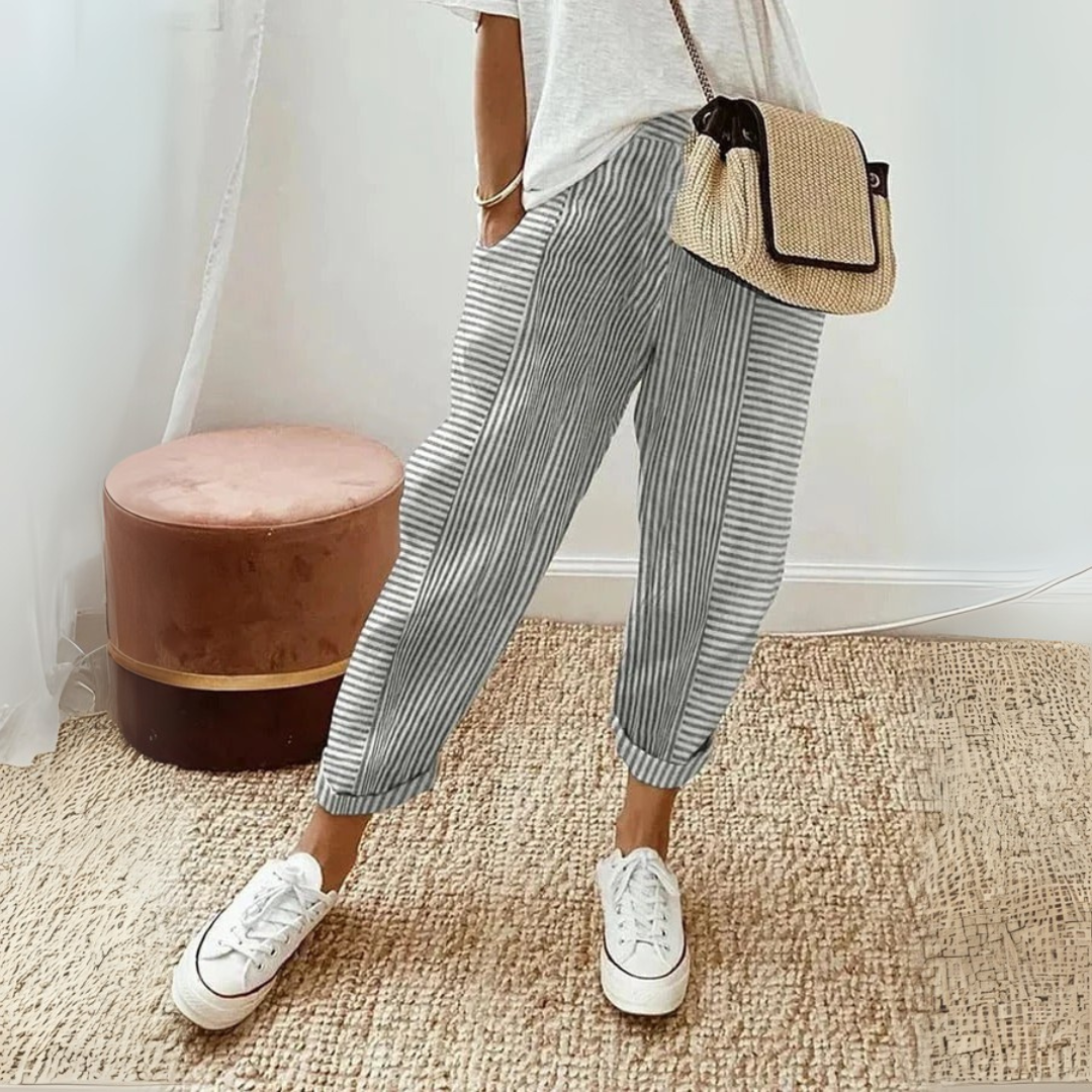 Fashionable Stripe Women's Trousers