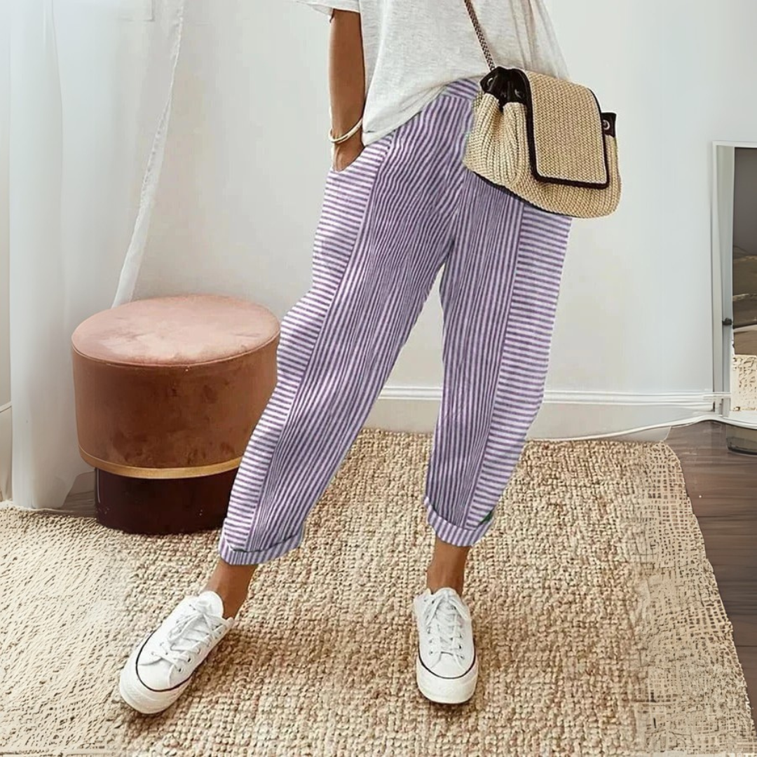 Fashionable Stripe Women's Trousers