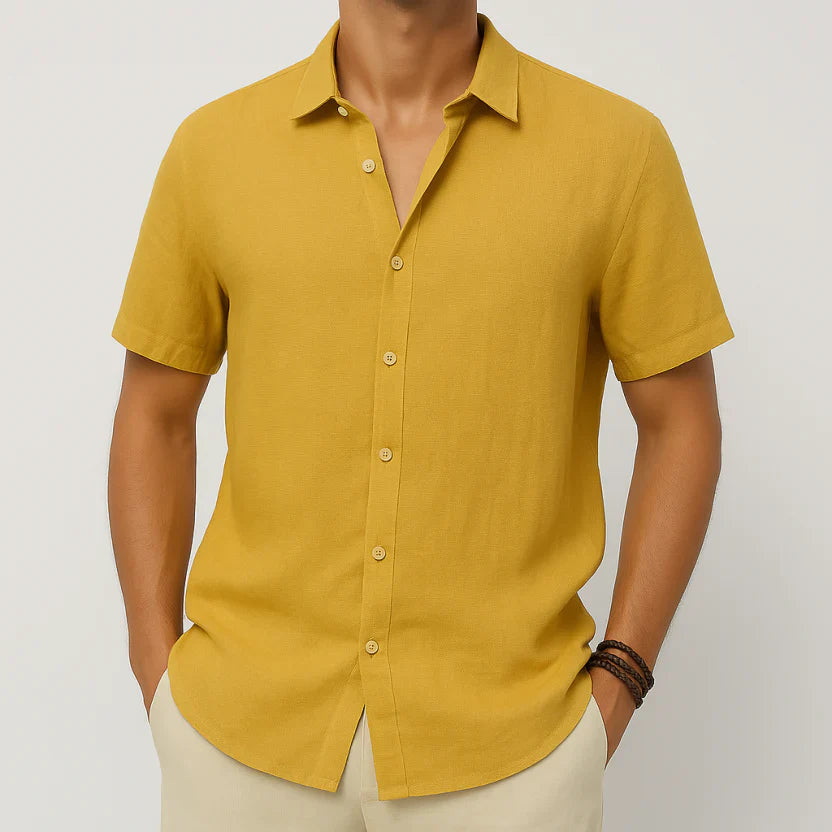 Lightweight Mens Summer Cotton Shirt Casual Button Down