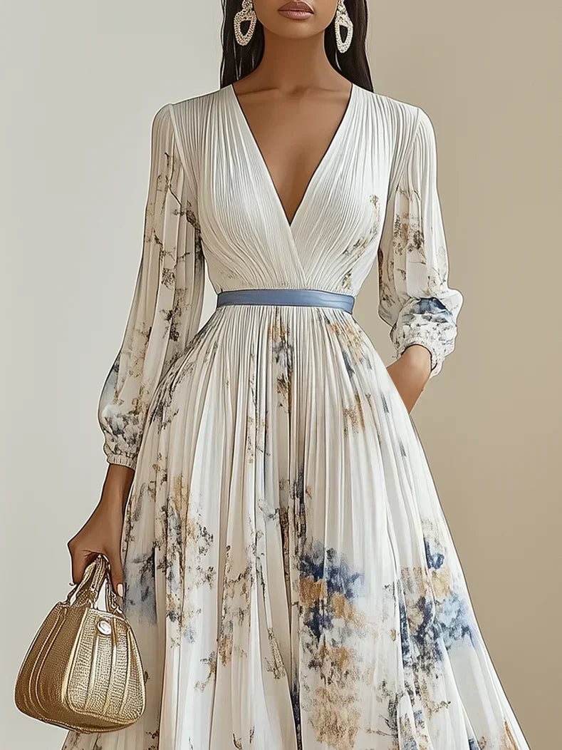 Halston | Chic Off Shoulder Ruffle Maxi Dress