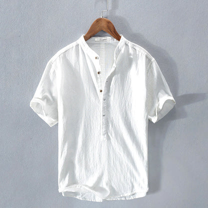Men's Breathable Short Sleeve Casual Henley Tee Shirt