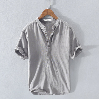 Men's Breathable Short Sleeve Casual Henley Tee Shirt