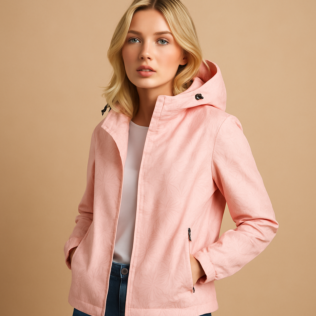 Slim Water Repellent Hooded Women's Windbreaker Jacket
