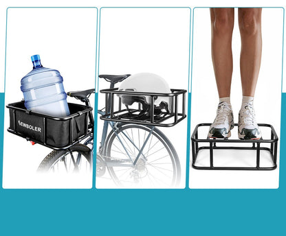 Strong Rear Bike Rack with Basket – Durable Metal Bike Storage