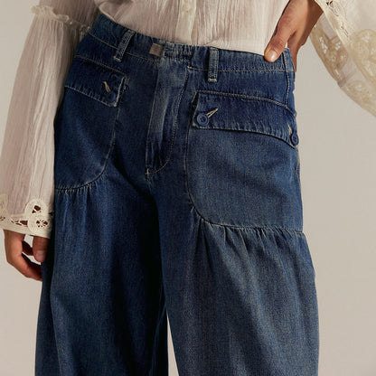 Loose Fit Womens Distressed Denim Jeans Pants
