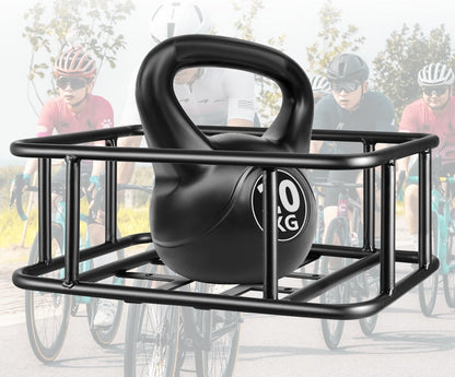 Strong Rear Bike Rack with Basket – Durable Metal Bike Storage