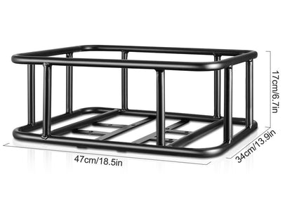 Strong Rear Bike Rack with Basket – Durable Metal Bike Storage