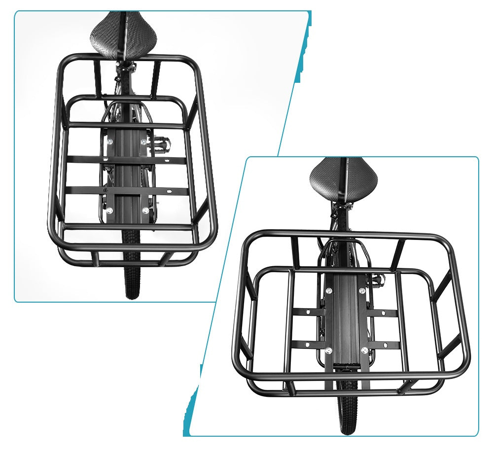 Strong Rear Bike Rack with Basket – Durable Metal Bike Storage