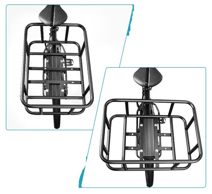 Strong Rear Bike Rack with Basket – Durable Metal Bike Storage