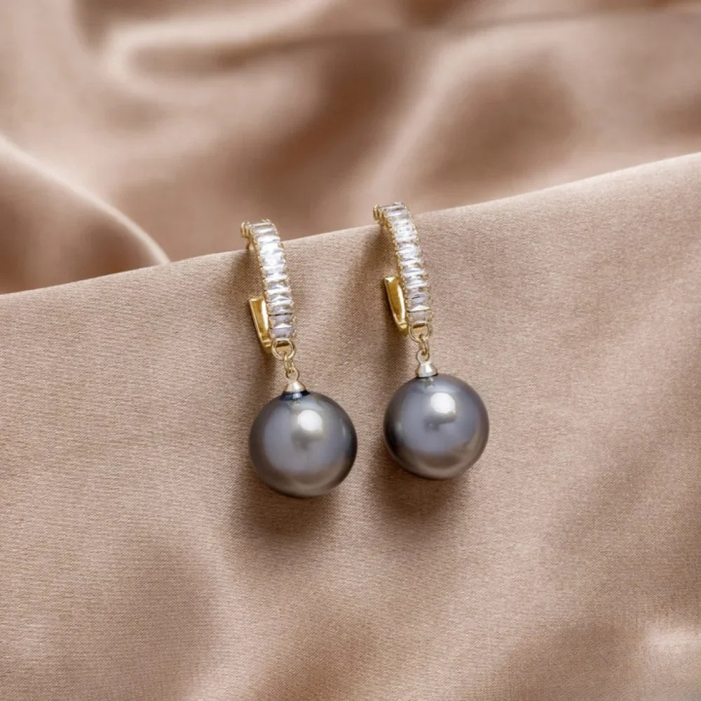 Luxurious Pearl and Diamond Style Earrings