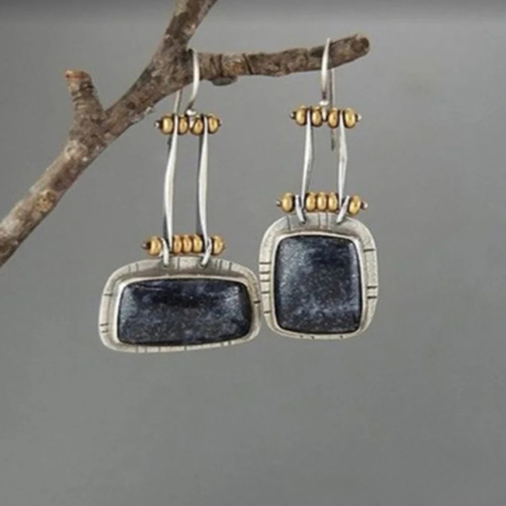 Vintage Dark Sterling Silver Earrings - Luxivelle