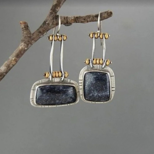 Vintage Dark Sterling Silver Earrings - Luxivelle