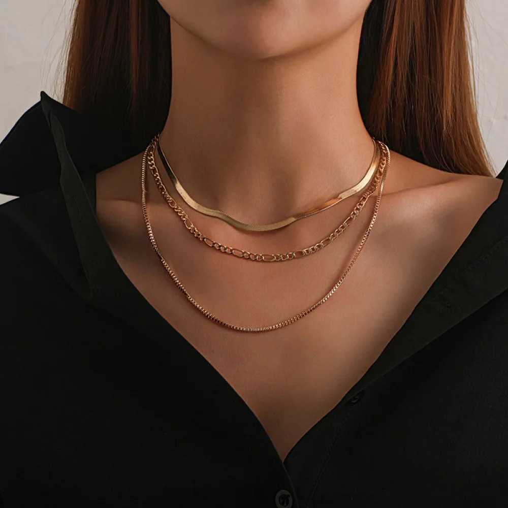 Classic Triple Layer Chain Necklace