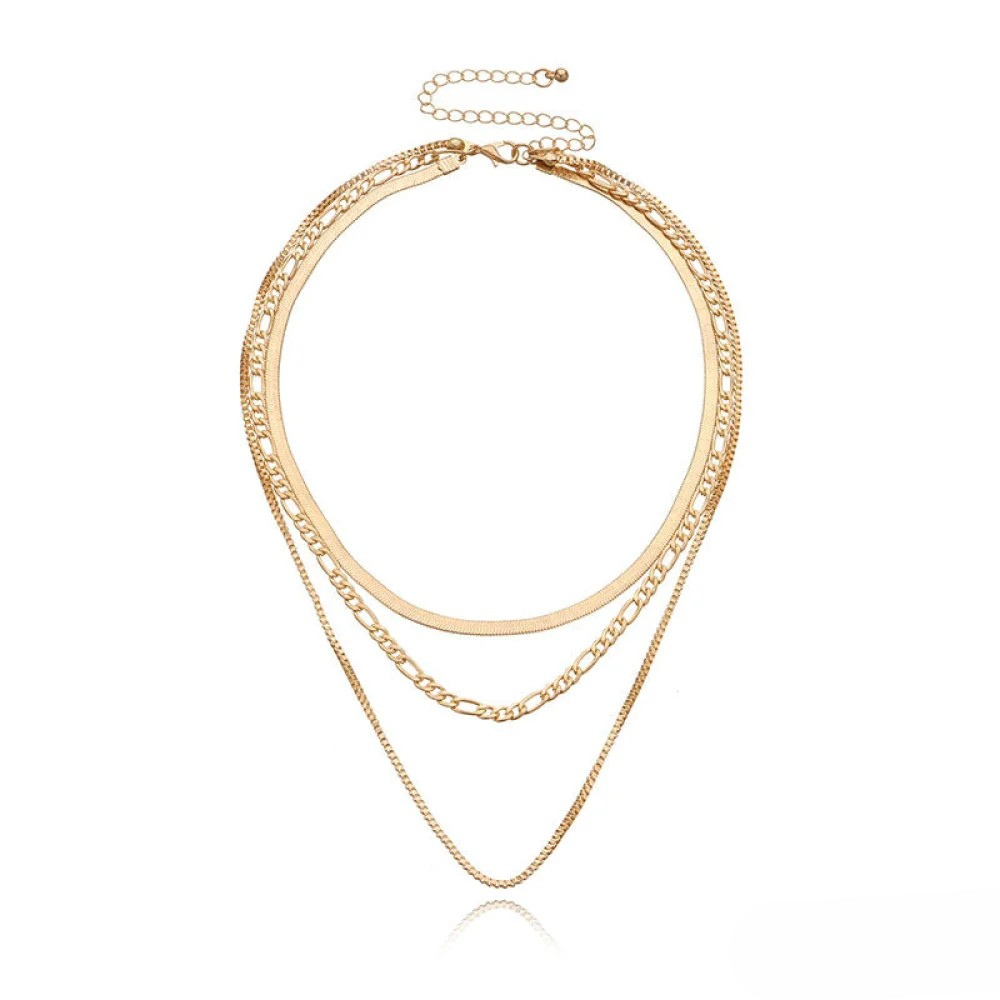 Classic Triple Layer Chain Necklace - Luxivelle