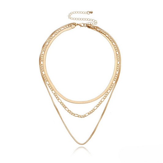 Classic Triple Layer Chain Necklace - Luxivelle