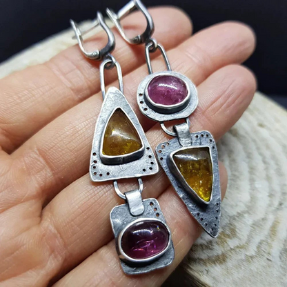 Vintage Geometric Drop Earrings