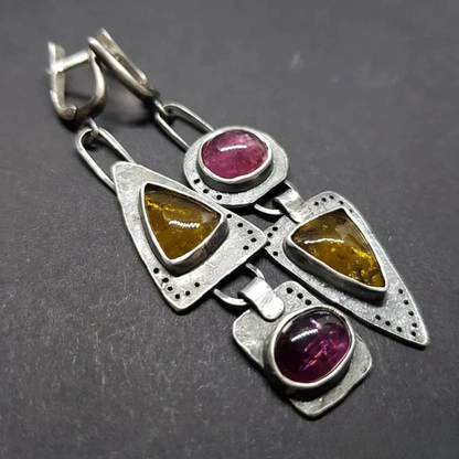 Vintage Geometric Drop Earrings