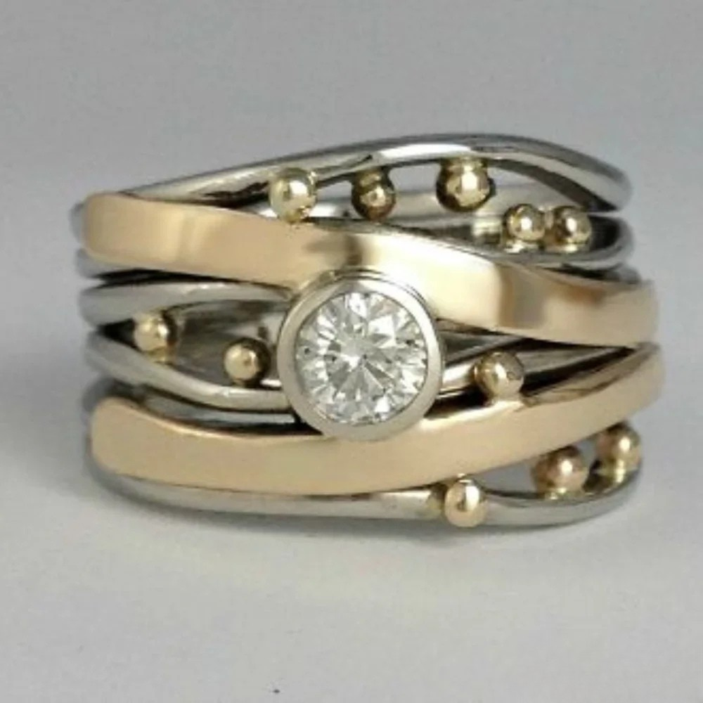 Luxury Diamond Accent Gold Engagement Ring - Luxivelle