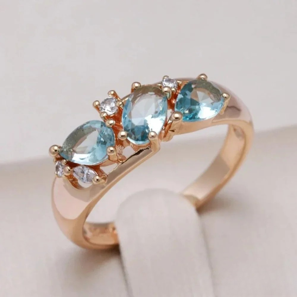 Luxury Blue Stone Engagement Ring - Luxivelle