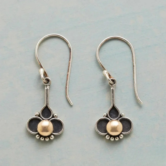 Vintage Floral Drop Pearl Earrings - Luxivelle