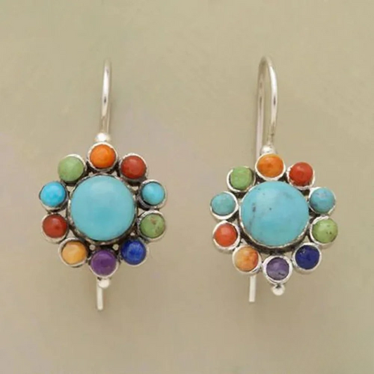 Colorful Turquoise Drop Earrings - Luxivelle