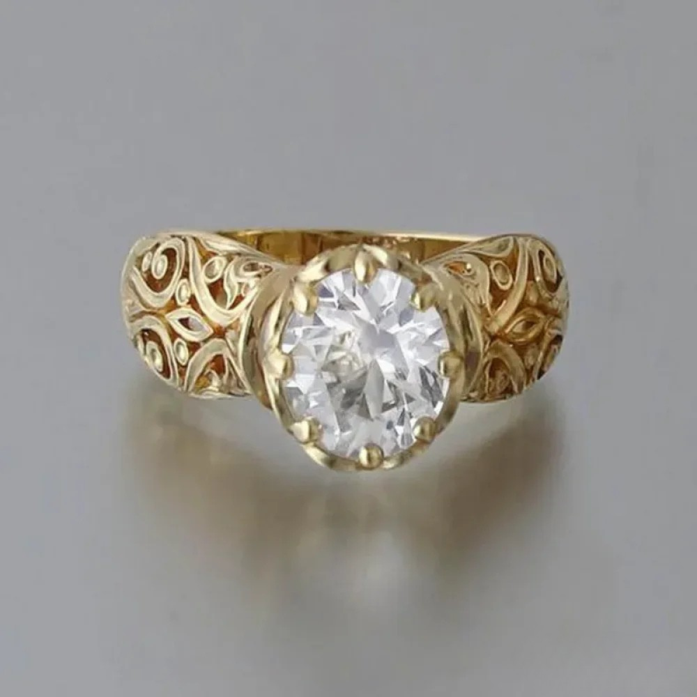 Luxurious White CZ Engagement Ring - Luxivelle