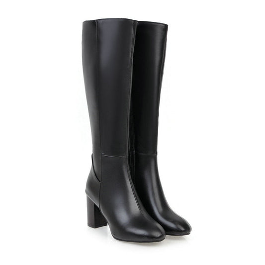 Tall Zip Up Boots for Women with Low Heel - Luxivelle