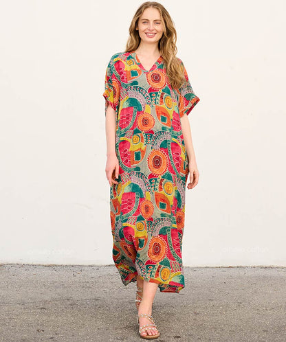 Relaxed Fit Beach Kaftan Dress