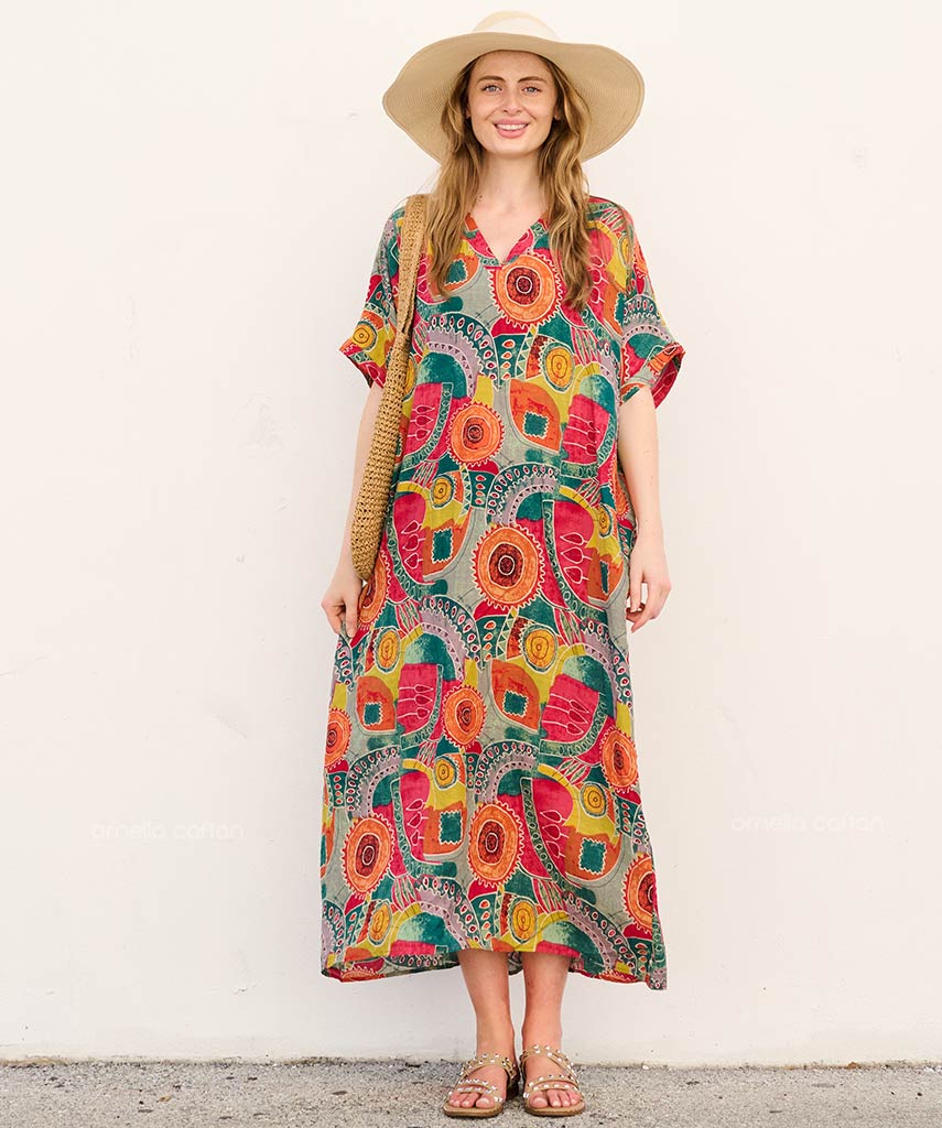 Relaxed Fit Beach Kaftan Dress - Luxivelle