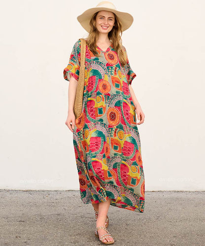 Relaxed Fit Beach Kaftan Dress