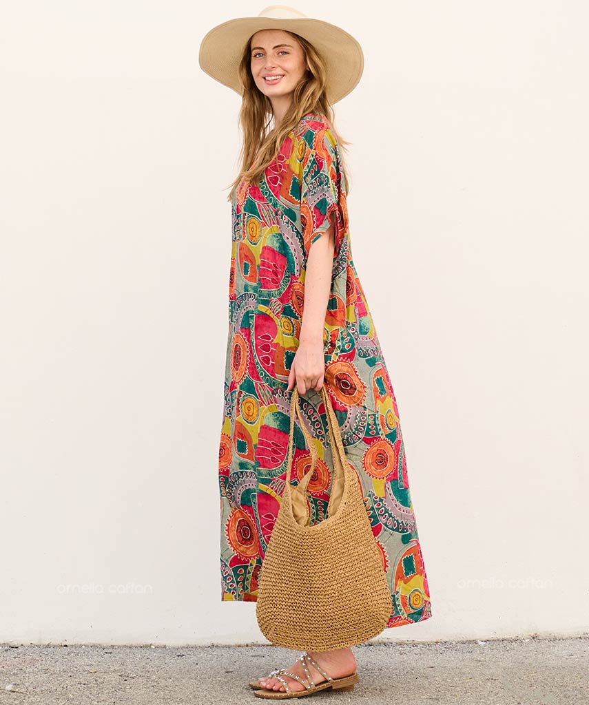 Relaxed Fit Beach Kaftan Dress