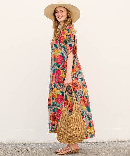 Relaxed Fit Beach Kaftan Dress