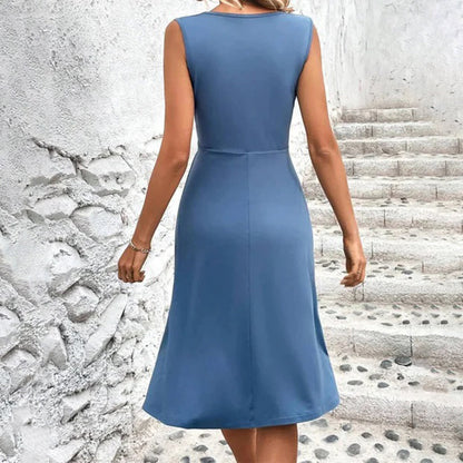 Chic Open Neckline Summer Knit Dress