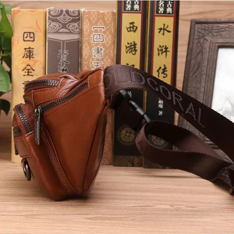 Authentic Leather Men's Waist Pack - Large Crossbody Bag