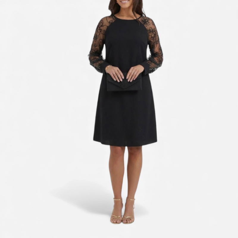 Elegant Ladies Dress With Lace Details - Luxivelle