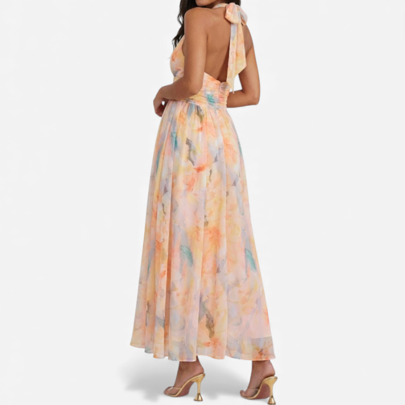 Ladies Long Orange Sundress