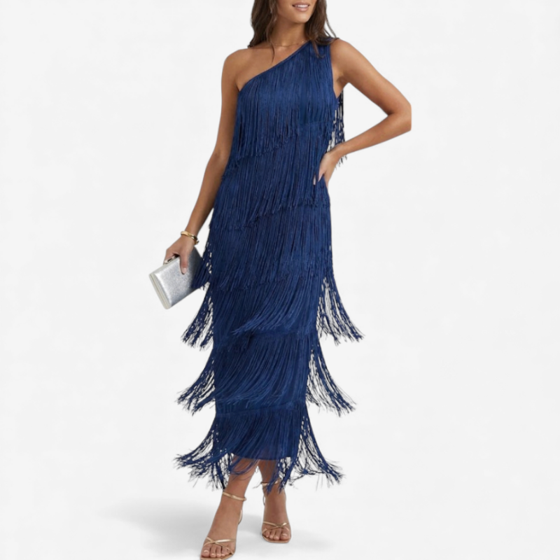 Chic Off The Shoulder Party Dress With Ruffles - Luxivelle