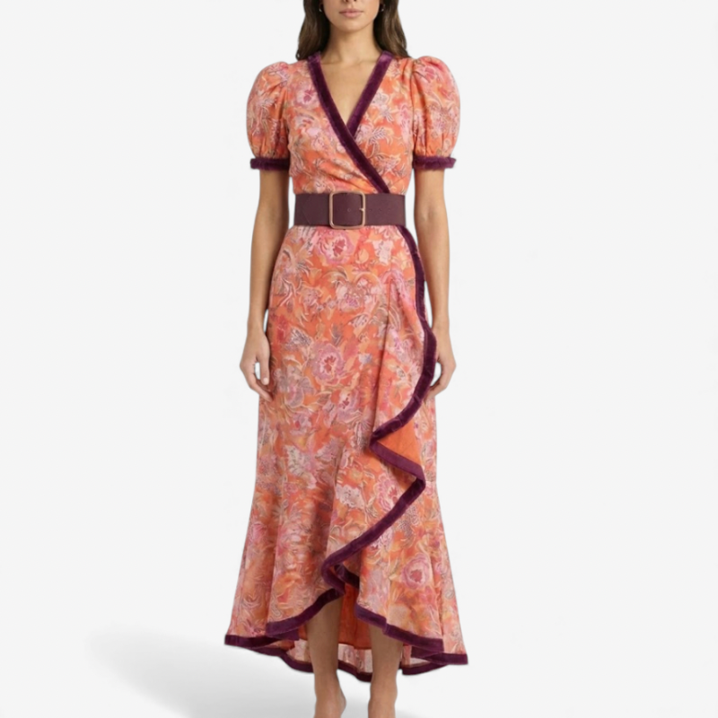 Ladies Long Sleeve Floral Summer Dress - Luxivelle