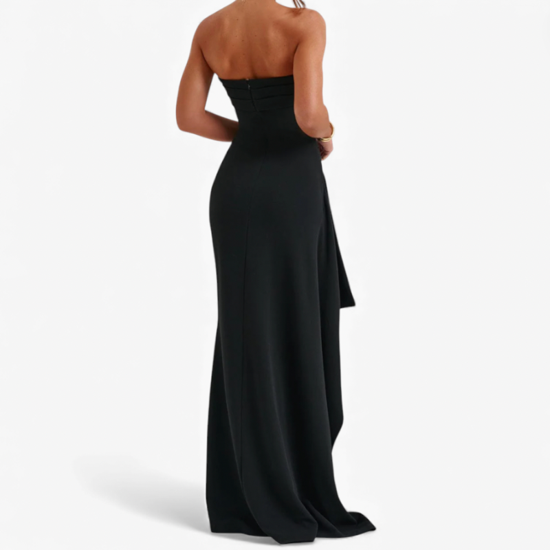 Long Black Split Side Maxi Dress for Women