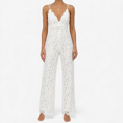 Summer White Tank Jumpsuit for Women - Luxivelle