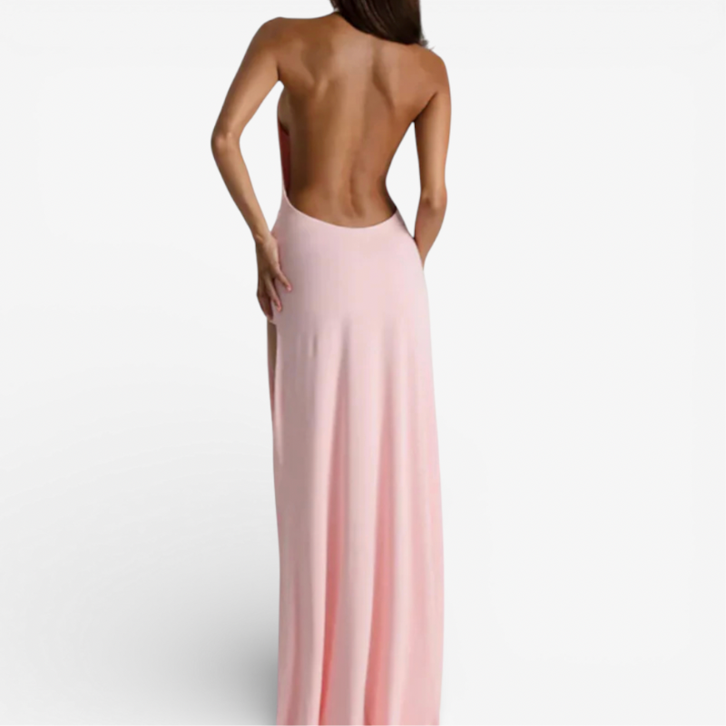Long Sleeve Evening Gown With High Slit