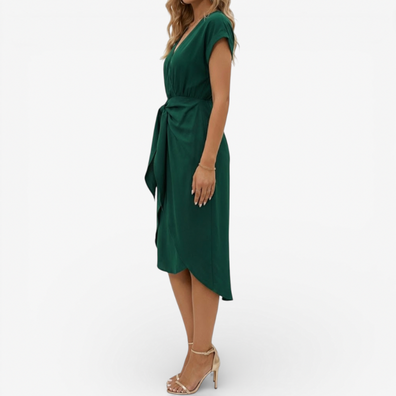 Elegant V Neck Evening Gown