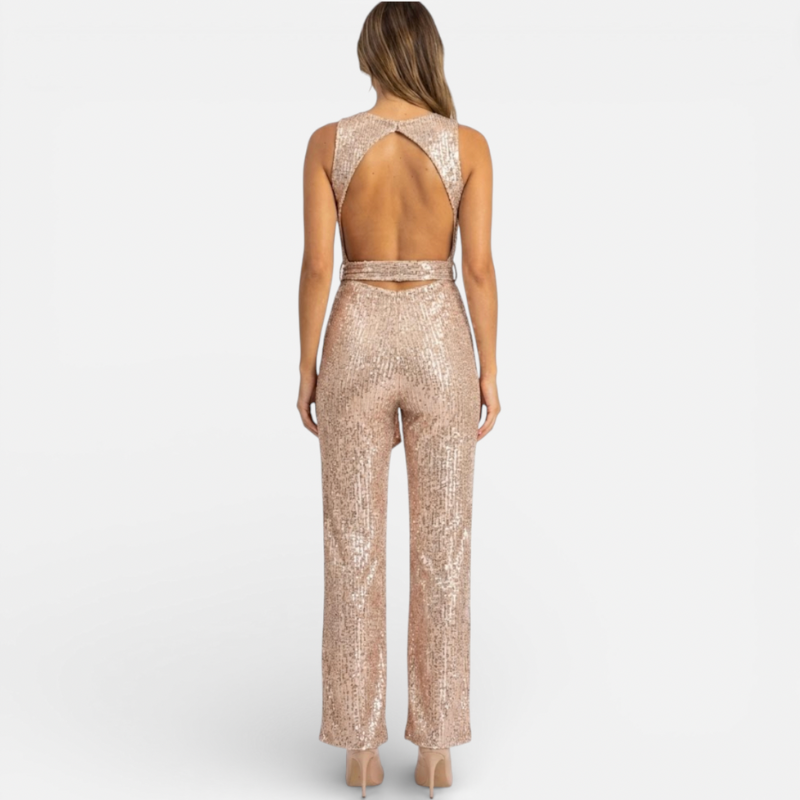 Sparkly Ladies One Piece Jumpsuit With Belt