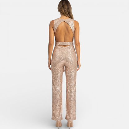 Sparkly Ladies One Piece Jumpsuit With Belt