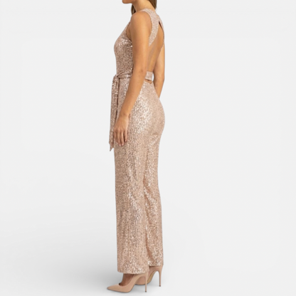 Sparkly Ladies One Piece Jumpsuit With Belt