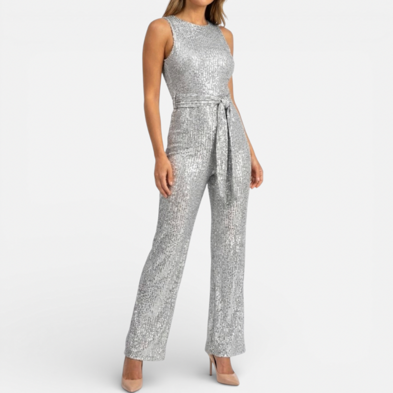 Sparkly Ladies One Piece Jumpsuit With Belt