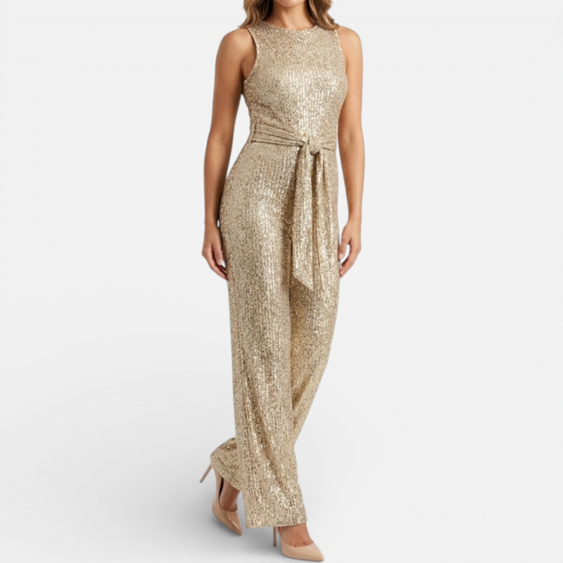 Sparkly Ladies One Piece Jumpsuit With Belt