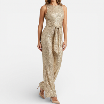 Sparkly Ladies One Piece Jumpsuit With Belt