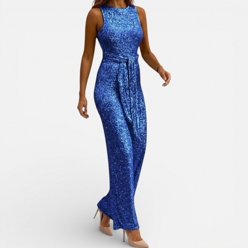 Sparkly Ladies One Piece Jumpsuit With Belt